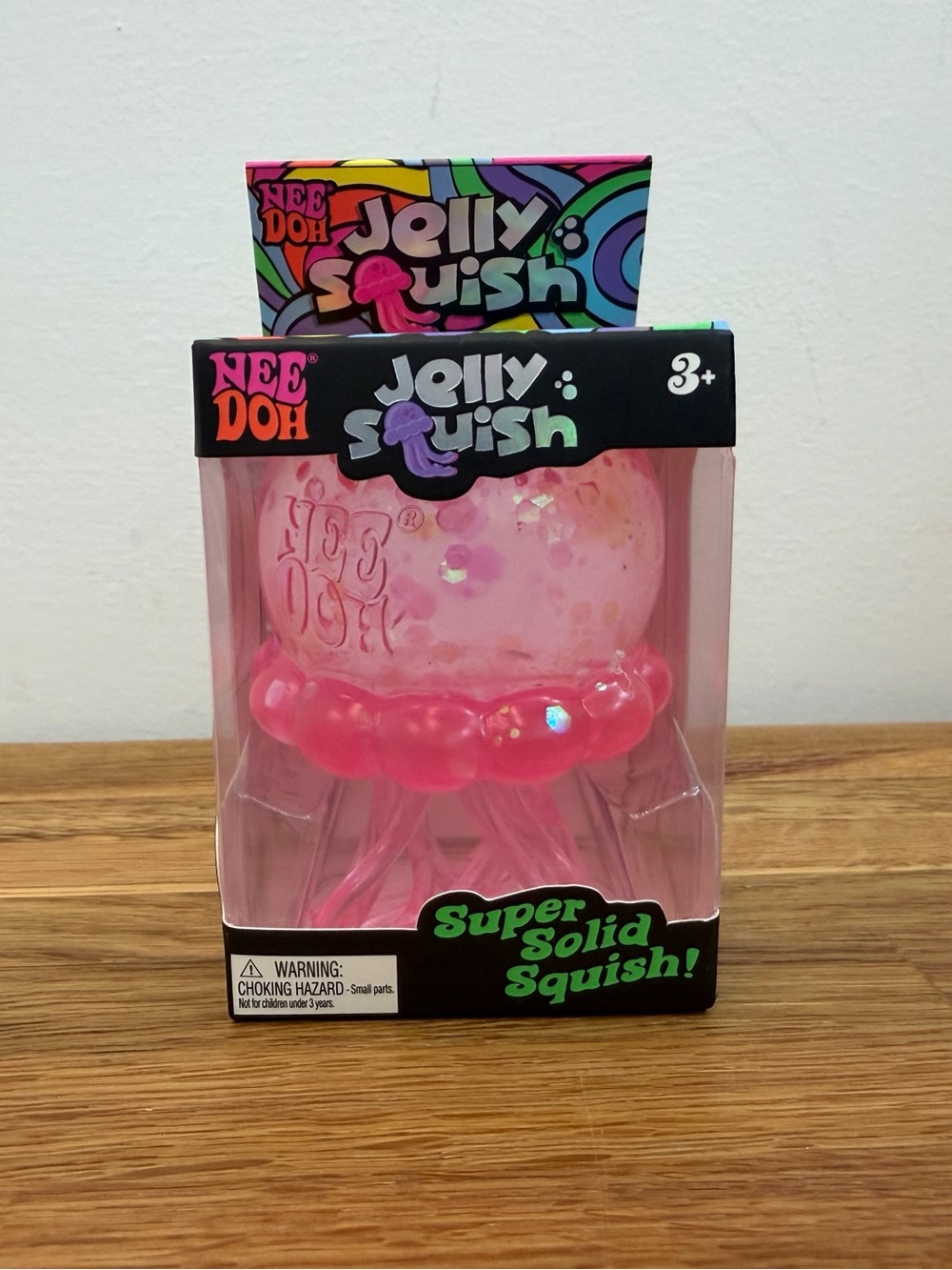 NeeDoh Jelly Squish Pink Glitter Squishy Sensory Fidget